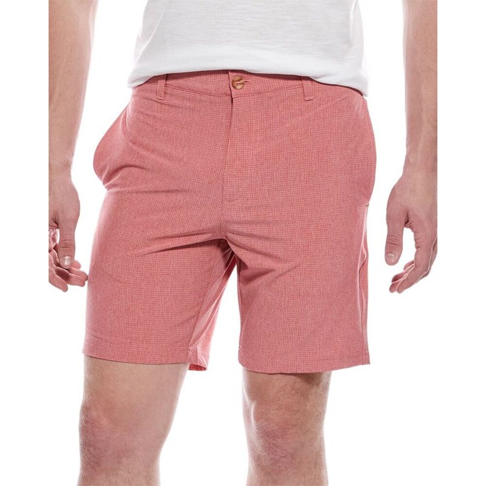 Tailorbyrd Mens  Grid Performance Short, Red